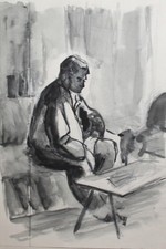 Dipinto a inchiostro vintage