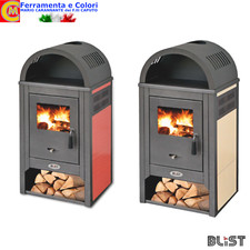 Stufa a Legna VIENNA 8Kw con Vano Portalegna Riscaldamento Casa Termostufa