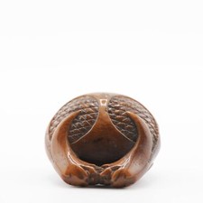 Vecchio Netsuke in legno 19/20°C giapponese Giappone teste di animali periodo Meiji