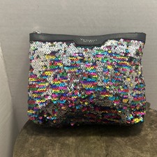 Borsa/borsa pochette cosmetica Victoria's Secret multicolore con paillettes e nere 8”x 9”