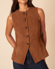 Gilet donna in pura pelle