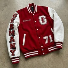 Bomber baseball ricamato rosso
