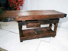 Banco Falegname RUSTICO legno massello con morsa cassetto 175x70xh90cm SU MISURA