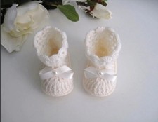 Scarpine Neonato Nascita Fatte a Mano Uncinetto Crochet Handmade 