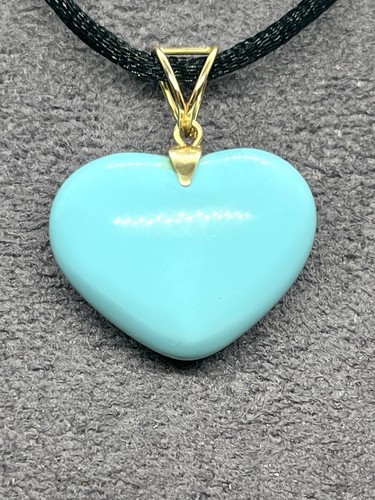 Turquoise paste dome heart - turquoise,