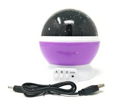 Lampada Notturna Illuminazione Rotante Luna E Stelle Proiettore X Bambini Feste