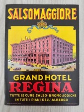 ETICHETTA DA VALIGIA ANNI 30,Grand Hotel Regina Salsomaggiore,Cure Terme