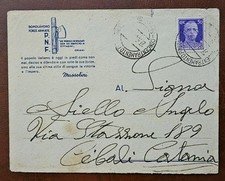 Busta Originale PNF Dopolavoro Forze Armate viaggiata Catania 1940