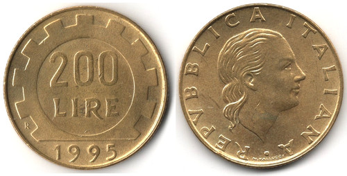 Italia 200 lire 1995 - lire,,