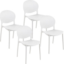 Set 4 Sedie in Plastica Bianca