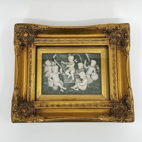 Cherubini con cornice legno - con, in