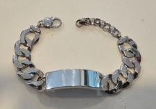 BRACCIALE ARGENTO 925  TARGA CATENA GRUMETTA 15MM