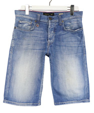 Salsa Chill Pantaloncini Uomo W31 Sfumato Effetto Baffi Button Fly Stretch Jeans