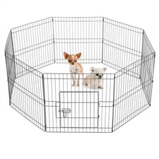 Recinto per Cani Recinzione Animali Gatti Cuccioli Rete in Metallo 8 pz 61x61cm