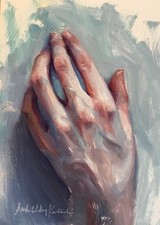 Dipinto mano olio studio - mano, ad