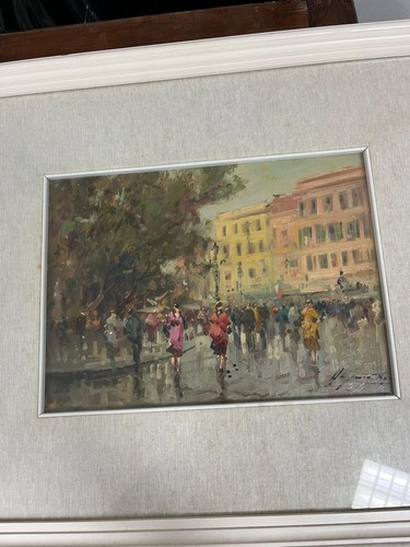Dipinto olio tela antonio - olio, su