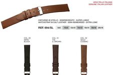 CINTURINI OROLOGIO XL LUNGHI, VERA PELLE VITELLO ITALIA ATTUALI da 8 a 20 mm