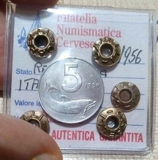 5 LIRE 1956 BB  PERIZIATA