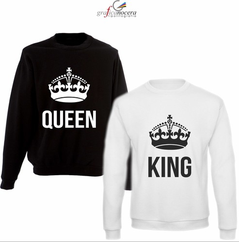 Coppia felpe king queen corona - felpe,