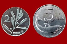 2 Lire 1958 Ulivo + 5 lire