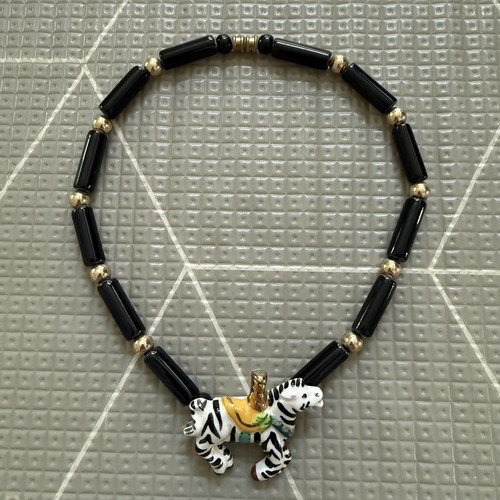 Collana zebra giostra ceramica - zebra,