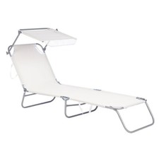 Lettino Prendisole Pieghevole Mare Spiaggia Sdraio Tettuccio Parasole 188x55x24