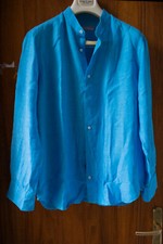 Harris&Harold camicia blu puffo di lino, bellissima taglia 40