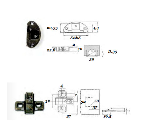 Base basette cerniera per - base,