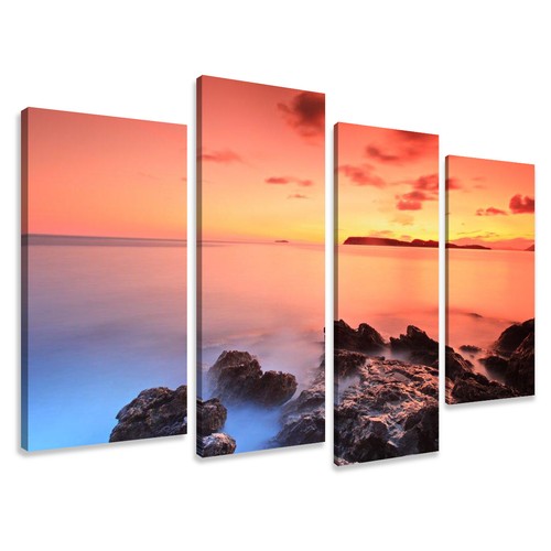 Quadro tela 130x80 4pz lago - su,