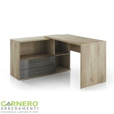 Scrivania ufficio angolare PC angolo cassetti TIME Z rovere antracite studio