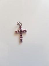 Ciondolo croce oro bianco 585