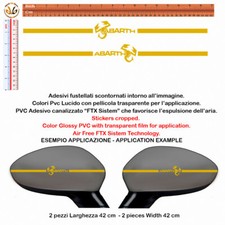 Abarth scorpione pvc oro adesivi specchietti Sticker Wing Mirror gold 2 pz.