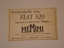 - advertising Pubblicità 1928 CARBURATORI MEMINI e FIAT 520