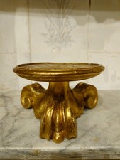 Base, legno intagliato Dorato, 1750, H 10,5 Cm, Diametro 17,5 Cm