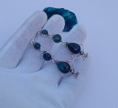 Orecchini labradorite gemma - orecchini,