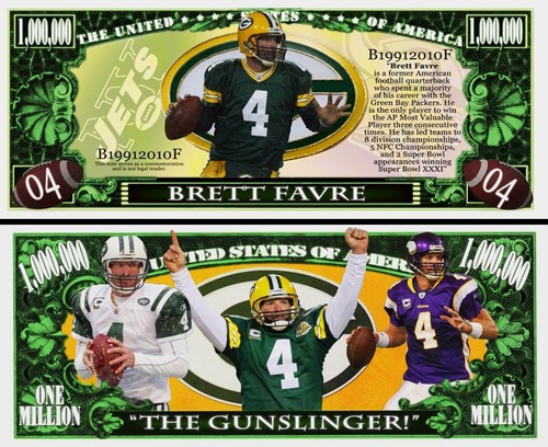 Brett favre banconota - banconota, million