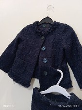 Completo Invernale Bambina Giacca Gonna Blu Cerimonia Elegante Benetton Class 
