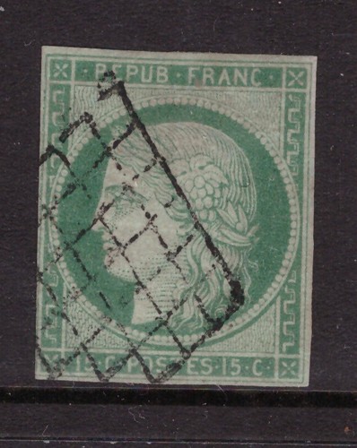 Francia 1849 15c cerere - cerere, verde
