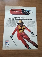 1982 FILA SPORT VESTE SQUADRE SCI USA FRANCIA ITALIA PUBBLICITA EPOCA VINTAGE AD