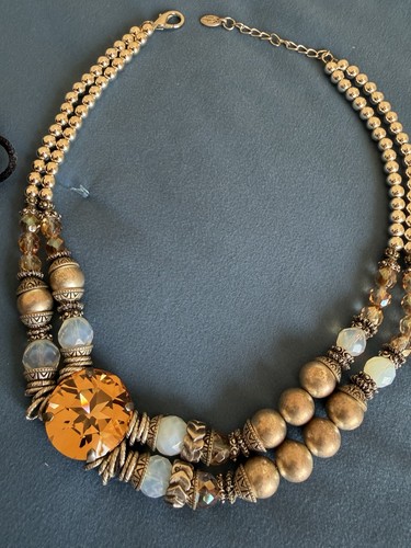 Collana sodini cristallo ambra - cristallo,