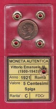 5 Centesimi 1921 SPIGA FDC