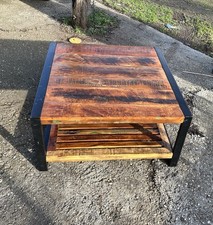 tavolo da esterno Stile Industrial, Legno Massello E Ferro Nero