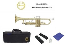 GRASSI GR STR500 TROMBA in Sib LACCATA DA STUDIO COMPLETA DI ASTUCCIO E OLIO 