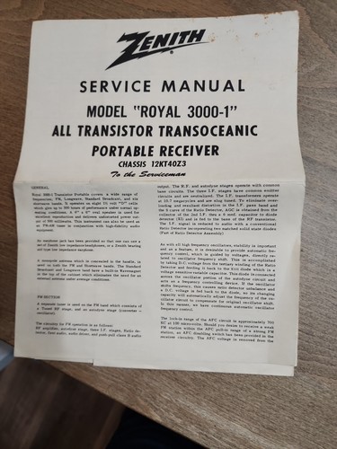 Zenith manuale servizio - manuale, di