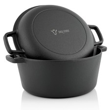 BBQ-Toro Pentola in Ghisa con Coperchio | Pentola in Ghisa 6,8 Litri Kazan | Pentola Fuoco