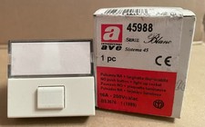 AVE PULSANTE LUMINOSO TARGHETTA PORTANOME 2 MODULI 16A 45988 SERIE BLANC