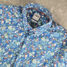 Zara Camicia Uomo Grande Blu