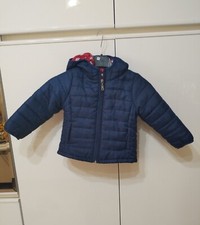 Giubbotto Giacca bambina Piumino Blu Cappuccio Piazza Italia 18/24 Mesi