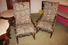 Coppia di poltrone Seggiolone di fine 1800 in legno di noce