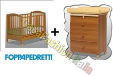 IRRIPETIBILE FOPPAPEDRETTI LETTINO  COCCOLO NOCE LETTO+BAGNETTO FASCIATOIO